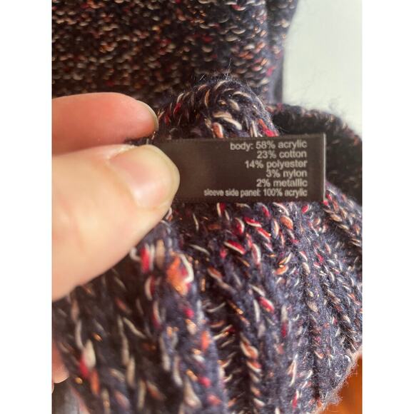 The Limited women’s Small cowl neck sweater hi-low hem navy, multi colored - Picture 4 of 7